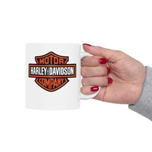 Metal Look 3D Harley Davidson Ceramic Mug, Perfect Gift for Harley Lover, 11oz 15oz Coffee Cup, Appreciation Gift for Bikers, Motorcycle