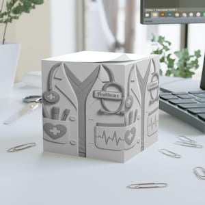 Medicinskt tema anteckningskub: Läkare, Sjuksköterska, Hälso- och sjukvårdskontorsdekor