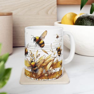 Bumble Bee Coffee Mug: Summertime Garden Drinkware