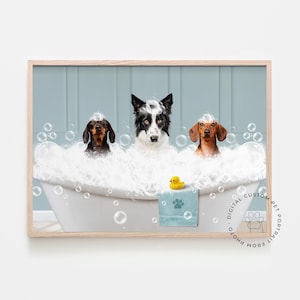 Trio Pet Portrait, Multi pet portrait, Pet Portrait, Custom Pet Portrait, royal pet portrait, funny pet portrait, multiple pets, family pets