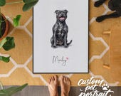 Mini Custom Watercolor Pet Portrait From Photo, Personalized Dog or Cat Painting, Tiny Pet Memorial Gift, Hand Painted Keepsake Art Pet Art