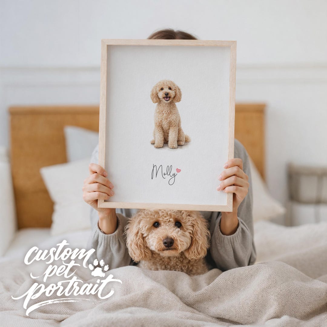 Custom Mini Watercolor Pet Portrait From Photo, Personalized Dog ...