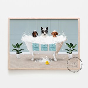 Multiple pet Portrait | Custom 3 Pet Portrait | Personalized Pet Illustration | Pet Portrait from Photo | Custom Dog Art | Custom Cat Art