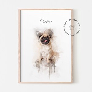 Mini Custom Watercolor Pet Portrait, Dog Portraits from Photos, Dog Portraits From Photos, Pet Painting, Custom Tiny Paintings, Miniature