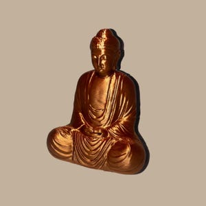 Small Bronze Buddha Meditating Statue – Altar Decor, Meditation Desk Decor, Zen Buddhist Ornament, Biodegradable & Eco-Friendly Figurine