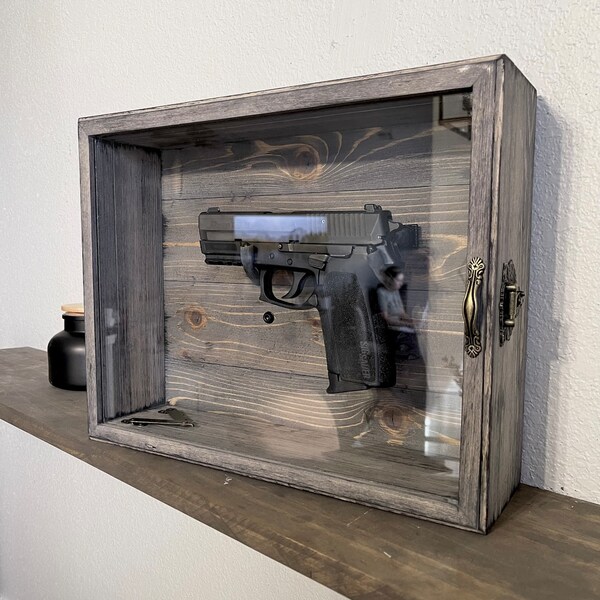 Wood Handgun Display Case Etsy