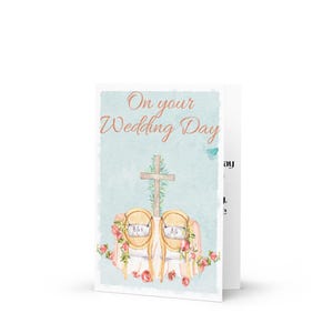 Christliche Hochzeitskarte - Rustikaler Mr & Mrs Table (13x18)