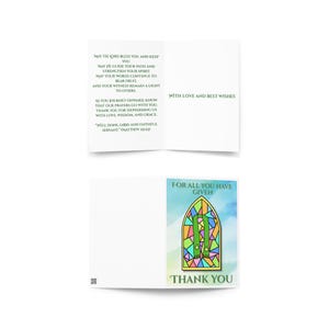 Cartão de agradecimento do padre – Serviço fiel e bênção (5x7”)