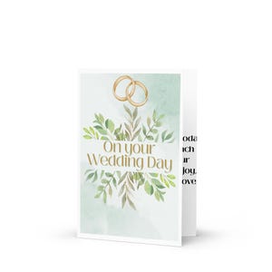 Christliche Hochzeitskarte - Olivenzweig & Ringe Design (5x7)