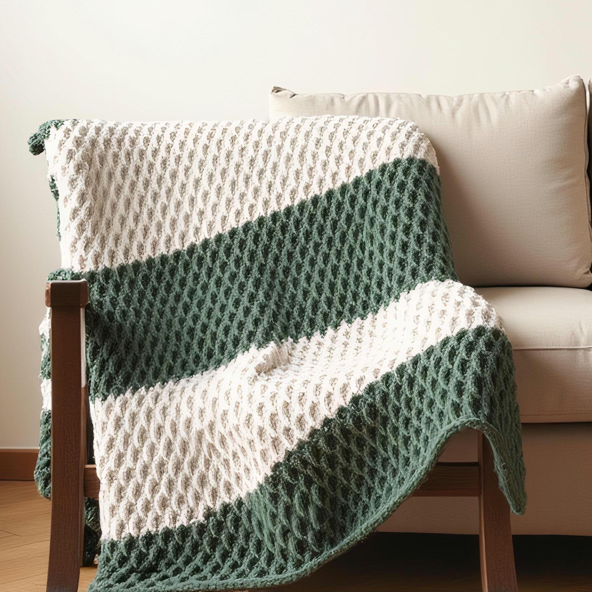 かぎ針編みの緑のブランケット - Etsy 日本