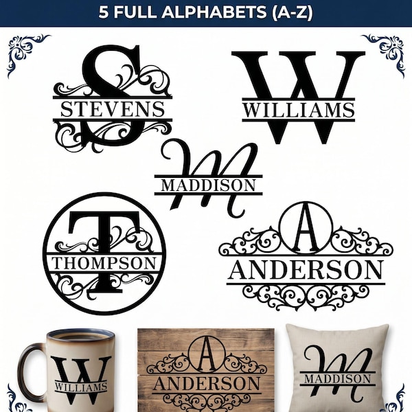 Monogram Script Circle Circle Patterns Svg - Etsy