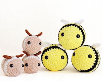 Bee Crochet Pattern . Crochet Animals amigurumi Pattern, Chunky Yarn, bee decor Toys, Plush, Honey Bumblebee Crochet PDF Pattern Amigurumi