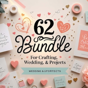 62 Fonts - Font Bundle, Valentine Font, Cricut, Wedding Font, Script Font, Fonts, Handwritten Fonts, Procreate Fonts, Crafting, SVG Font