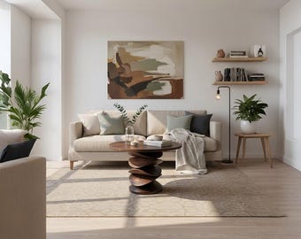 Mesa de centro escultural em carvalho, feita à mão – Mobiliário de design moderno e orgânico