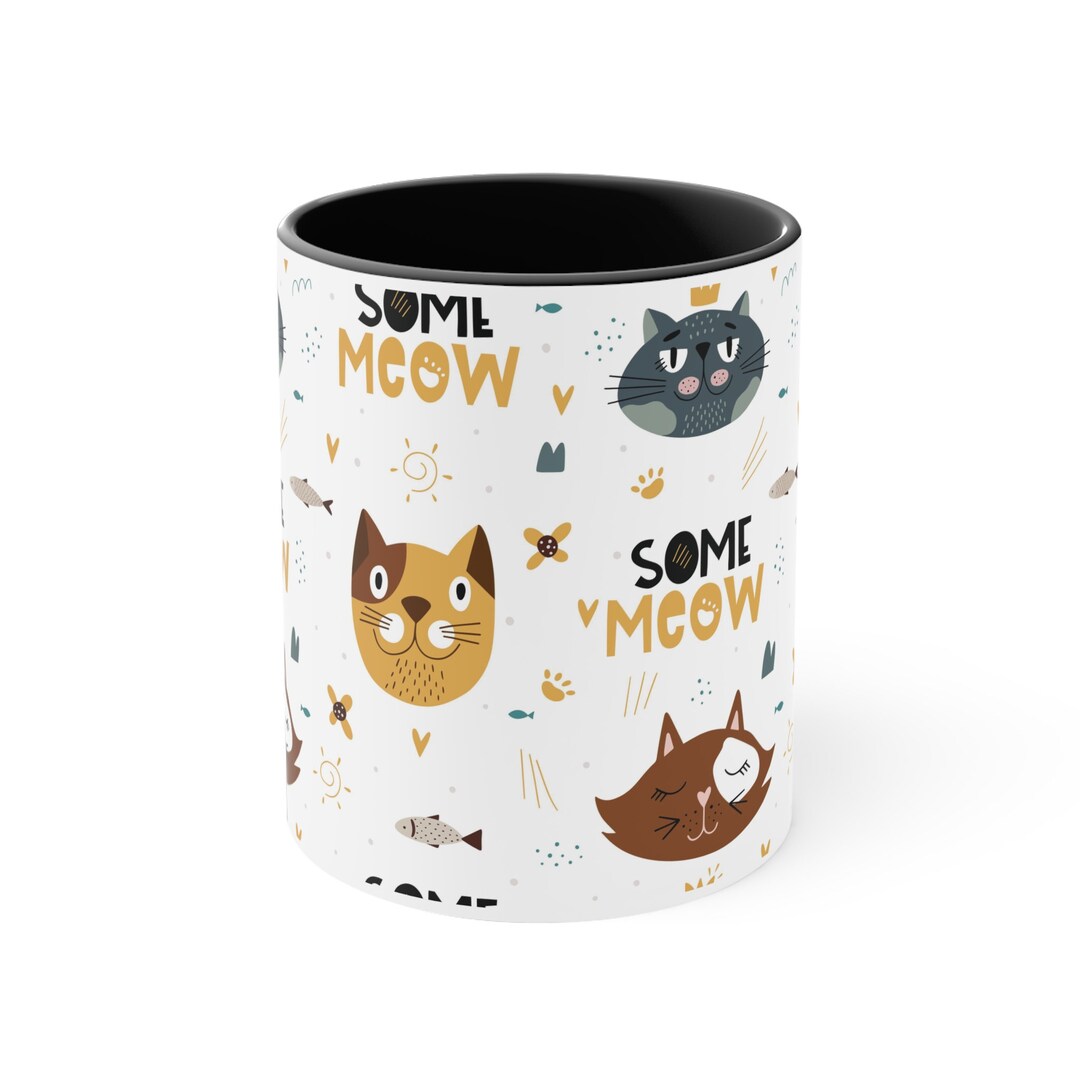 Vibrant Catthemed Coffee Mug A Splash of Color Cat Lovers Etsy