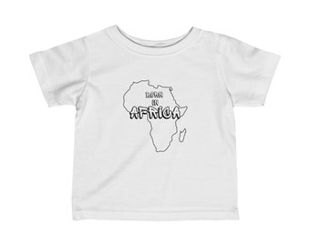 BORN IN AFRICA T-shirt enfant à manches courtes en jersey fin. T-shirt fille, T-shirt garçon, Enfant unisexe, T-shirt religion, Cadeau d'anniversaire