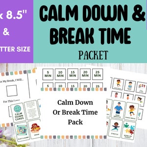 Printable Homeschool Break/Calm Down Pack -Special Needs Friendly