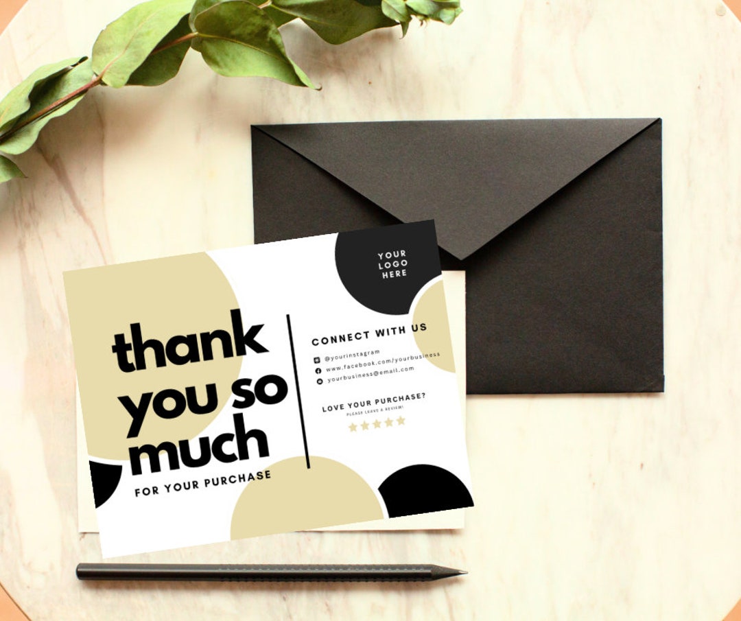 Editable Business Card Template Small Business Thank You - Etsy