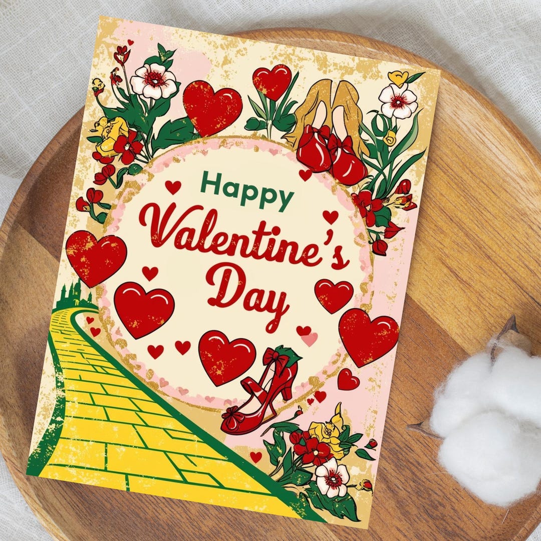 Greeting Cards, Wizard of Oz-inspired Valentines Day Card, 1/10/30/50 ...