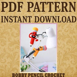 Bobby Pencil Crochet Pattern PDF – Cute and Fun Amigurumi Pencil Characters for Desk Decor or Gifts – Instant Download