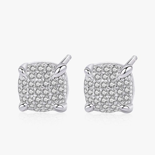 Geometric S925 Silver Squares Earrings, Sleek and Stylish, An Essential Addition for the Fashion-Forward Individual