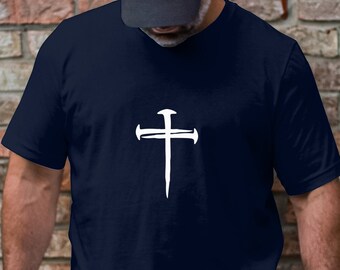 Maglietta con croce bianca, maglietta con fede cristiana per donna o maglietta con fede per uomo, maglietta ispiratrice, maglietta con fede religiosa, maglietta motivazionale