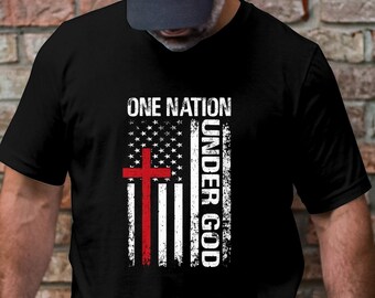 American By Birth Christian by Grace T-Shirt, maglietta cristiana per uomo, maglietta motivazionale, maglietta con bandiera religiosa, maglietta motivazionale