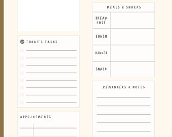 Daily To Do List Printable, Daily Planner/ Instante Download, Minimal Productivity, Daily Schedule, Printable Planner