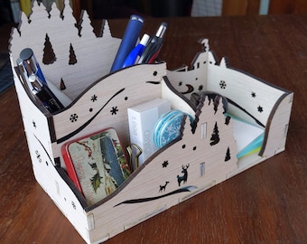 Winter Hill Wooden Desk Organizer