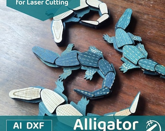 Alligator Fidget Toy for Laser Cutting - DIGITAL CRAFT FILE
