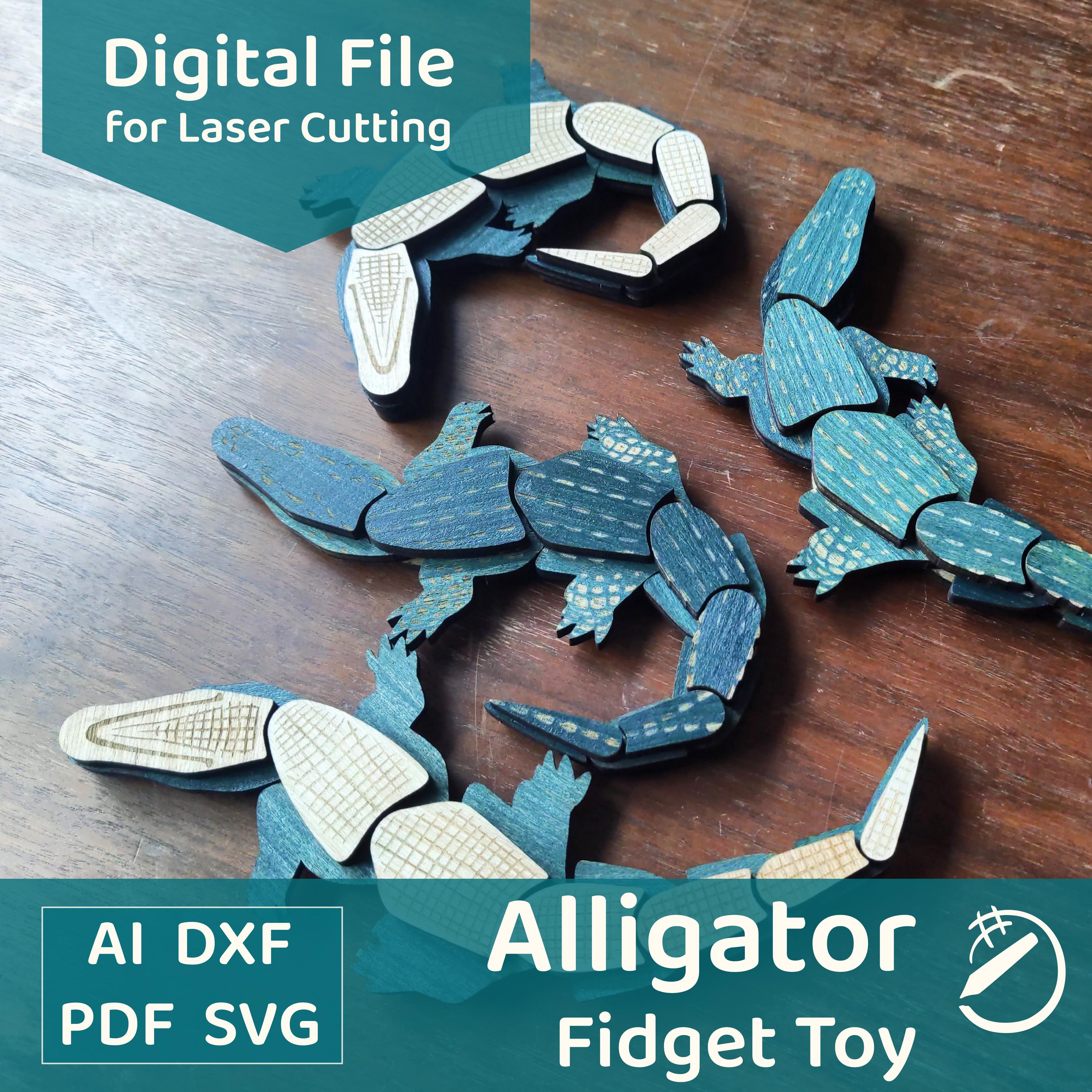 Alligator Fidget Toy for Laser Cutting - DIGITAL CRAFT FILE - Etsy