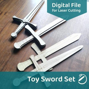 Toy Sword Designs for Laser Cutting - Flat, 3D, and Stencils
