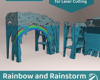 Rainbow and Rainstorm Desk Shelves - DIGITAL CRAFT FILE