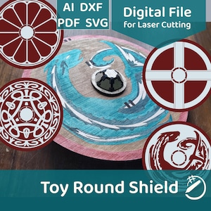 Ontwerpen rond speelgoedschild voor lasersnijden - plat, 3D en stencils - DIGITAAL CRAFTBESTAND