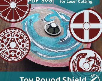 Toy Round Shield Designs for Laser Cutting - Flat, 3D, and Stencils - DIGITAL CRAFT FILE
