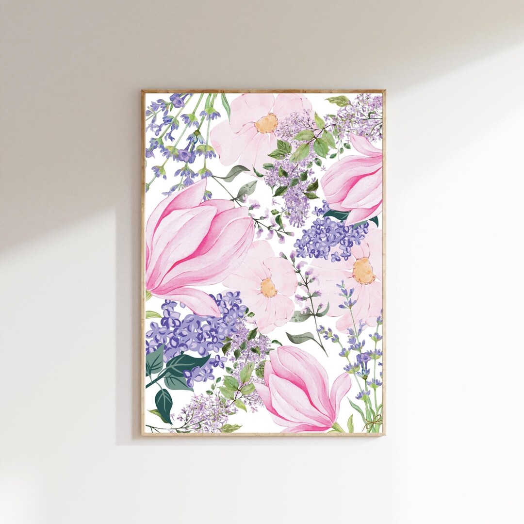 Flower Garden Wall Art Printable Country Garden Wall Art Etsy