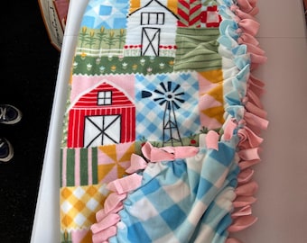 Cute Farm No Sew Fleece Blanket