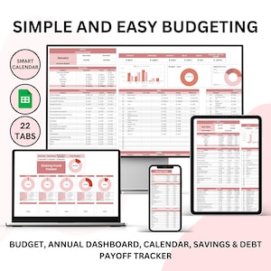 Ultimate Annual Budget Spreadsheet, Google Sheets Budget Template Monthly Budget Tracker, Financial Planner Bill Tracker Debt Tracker, DIY