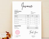 Editable Invoice Template, Printable Invoice, Custom Invoice Form, Services Invoice Template For Small Business, Blank Billing Template DIY