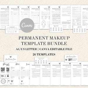Permanent Makeup Forms, PMU Consent Form, Makeup Consultation, PMU Aftercare Card, Lip Blushing Form, Microblading, Esthetician Forms Bundle