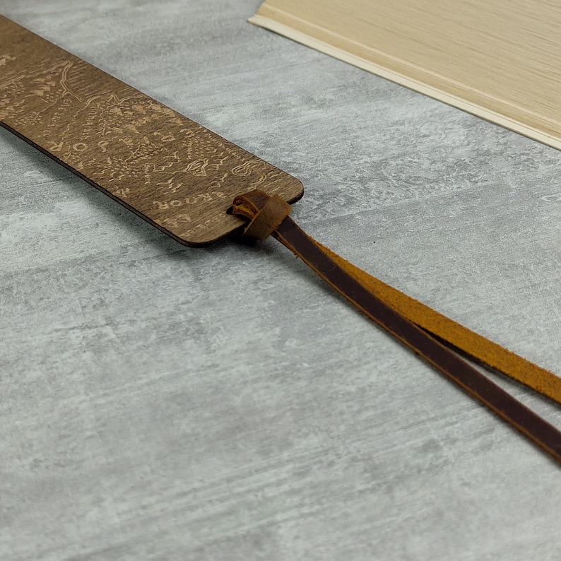 Leather and Wood Personalized Bookmark, Custom Plywood Bookmark, LOTR ...