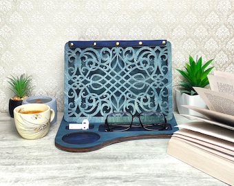 Support pour livre de lecture voiturier multifonctionnel avec tasse, lunettes, stylo, support pour téléphone, cadeau pour marraine