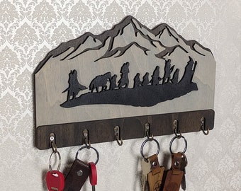 Custom Wooden Key Hanger: Entryway Organizer, Dog Lead Hanger