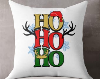 Ho Ho Ho Christmas Pillow, Festive Holiday Decor, Winter Decoration, Cozy Home Accent, Gift for Christmas, Teacher Gift Pillow, Christmas