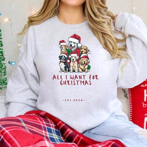 Sweatshirt hondenliefhebber, cadeau huisdier ouder, kalverliefhebber, schattige puppy trui, trui hond moeder vader, cadeau hondenliefhebber, kerst pup trui