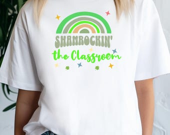 聖パトリックの日 教室のシャムロックTシャツ、聖パトリックの日、面白い先生のシャツ、小学校教師の聖パトリックの日シャツ、