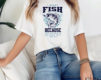 I Must Fish Unisex Heavy Cotton Tee, Fishing Shirt for Anglers, Great for Outdoor Enthusiasts, Perfect Gift for Father's Day, Summer Fishing