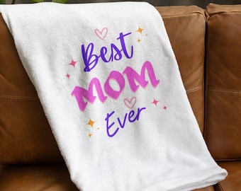 Manta de felpa de terciopelo "La mejor mamá del mundo": regalo para el Día de la Madre, manta acogedora para mamá, regalo para ella, manta suave, regalo para el Día de la Madre, cumpleaños.