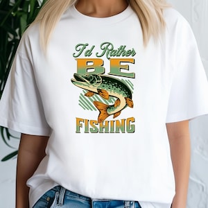 Fishing Lover&#39;s Unisex Heavy Cotton Tee - I&#39;d Rather Be Fishing Shirt, Gift for Anglers, Outdoor Enthusiasts, Fishing Trips, Casual Wear
