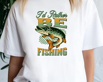 Fishing Lover's Unisex Heavy Cotton Tee - I'd Rather Be Fishing Shirt, Gift for Anglers, Outdoor Enthusiasts, Fishing Trips, Casual Wear